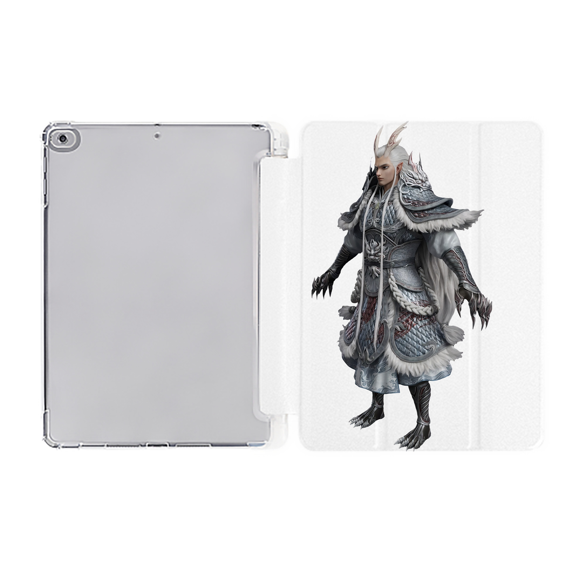 （画像用） Ne Zha 2 ナタ 魔童の大暴れ IPad ケース ペン収納付き 三つ折りスタンド PUレザー×シリコン 対応機種9.5/10.5/10.9インチ